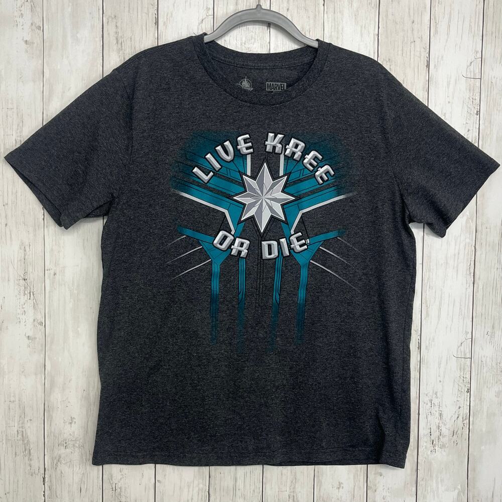 Captain Marvel Live Kree Or Die Disney Short Sleeve Crew Neck Avengers T-Shirt